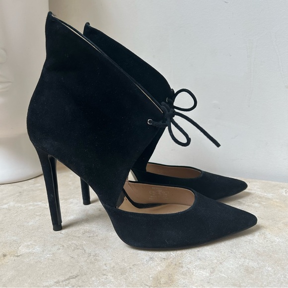 Zara Women size 40 women’s Stiletto pump ankle high black suede pump VGUC - Picture 3 of 11
